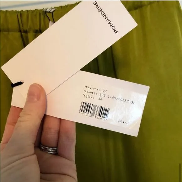 NWT Pomandere Midi Pencil Skirt Green Size 2