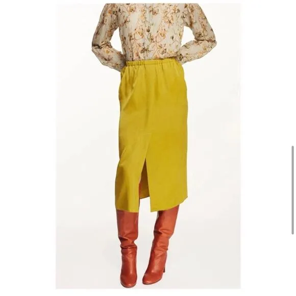 NWT Pomandere Midi Pencil Skirt Green Size 2