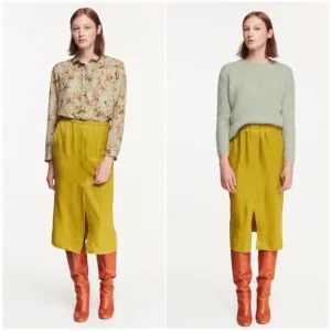 NWT Pomandere Midi Pencil Skirt Green Size 2