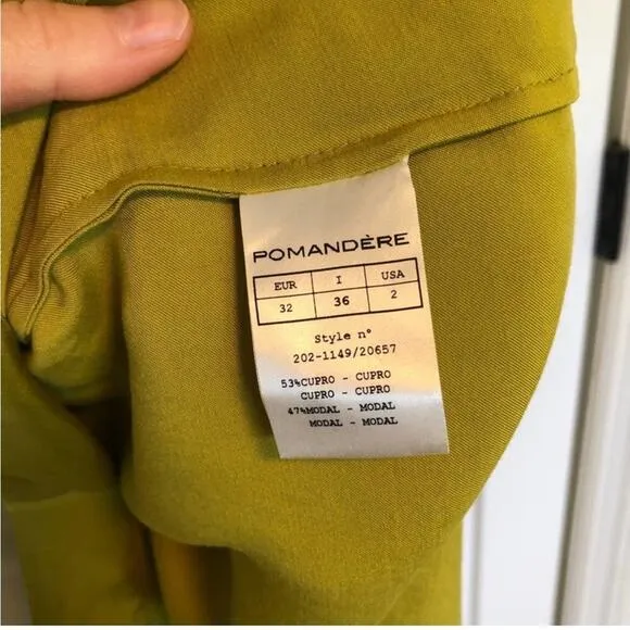 NWT Pomandere Midi Pencil Skirt Green Size 2