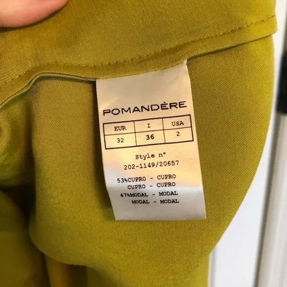 NWT Pomandere Midi Pencil Skirt Green Size 2