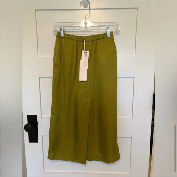 NWT Pomandere Midi Pencil Skirt Green Size 2