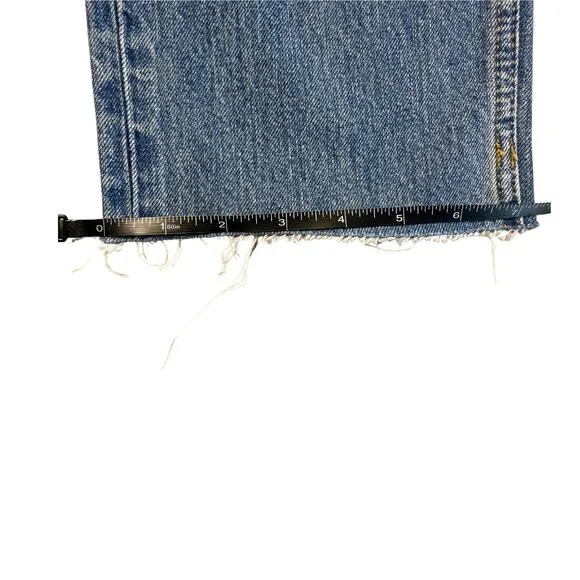 NWT RE/DONE 70s Ultra High Rise Stove Pipe Jeans Worn Crystal Blue Size 25