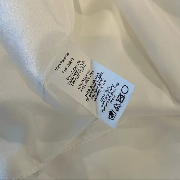 NWT Show Me Your Mumu Small Samantha Ruffle Wrap Dress Ivory Satin $198