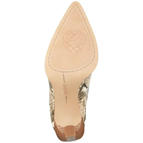 NWT Vince Camuto Snakeskin PESLNA Stiletto Fashion Boot Desert Python Brown 6.5M