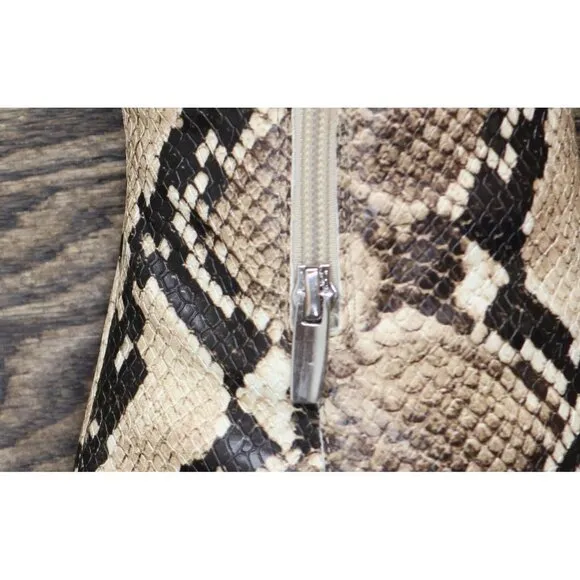 NWT Vince Camuto Snakeskin PESLNA Stiletto Fashion Boot Desert Python Brown 6.5M