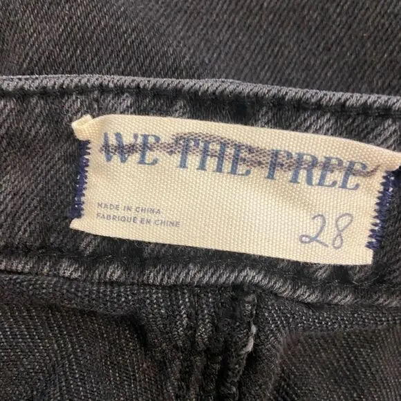 NWT We The Free Fishtail High Rise  Denim Skirt  MIDI in Black Sz 28