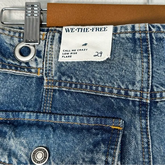 NWT WeThe Free Call Me Crazy Low Rise Flare Cargot in Ballistic Blue SZ 29‎