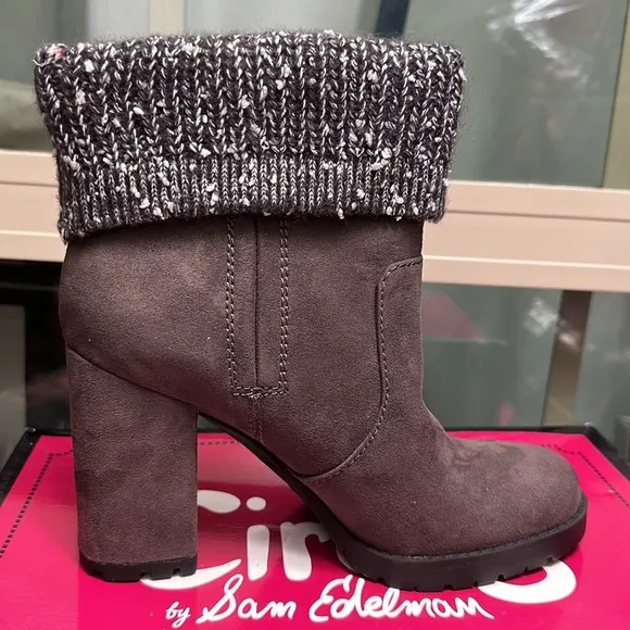NWT Womens Circus Sam Edelman Carter Heeled Fashion Boots, Steel Grey size 6.5