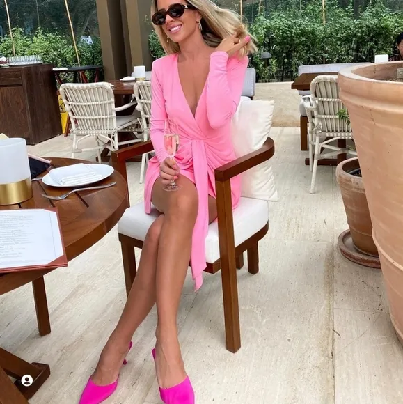 NWT Zara Pink Draped  Mini Dress