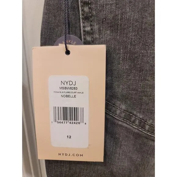 NYDJ Fiona Slim Flare Jeans with Fray Hem in Nobelle