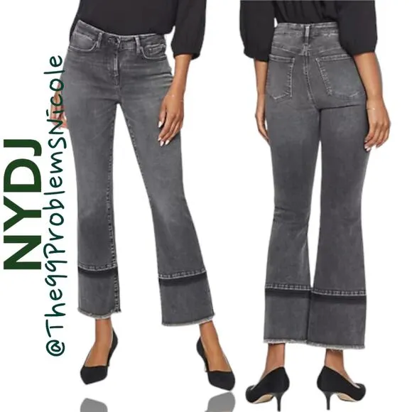 NYDJ Fiona Slim Flare Jeans with Fray Hem in Nobelle
