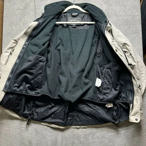 Obermeyer  Jacket Men M Beige‎ Thermo Removable Liner Heavy Winter Coat Vintage