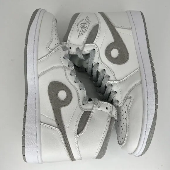 Obra Classic White and Slate Gray Lace-Up High-Top Sneakers Mens Size 8.5 Shoes