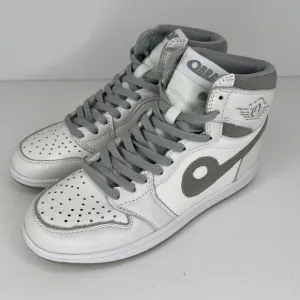 Obra Classic White and Slate Gray Lace-Up High-Top Sneakers Mens Size 8.5 Shoes