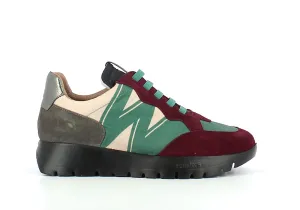'Odisei' women's sneaker - Green red mix