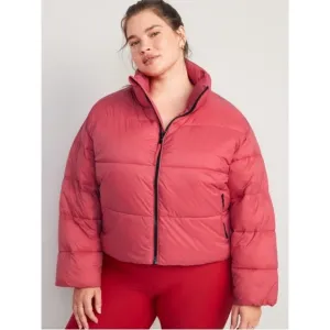 OLD NAVY Water-Resistant Frost Free Short Puffer Jacket in Cactus Flower