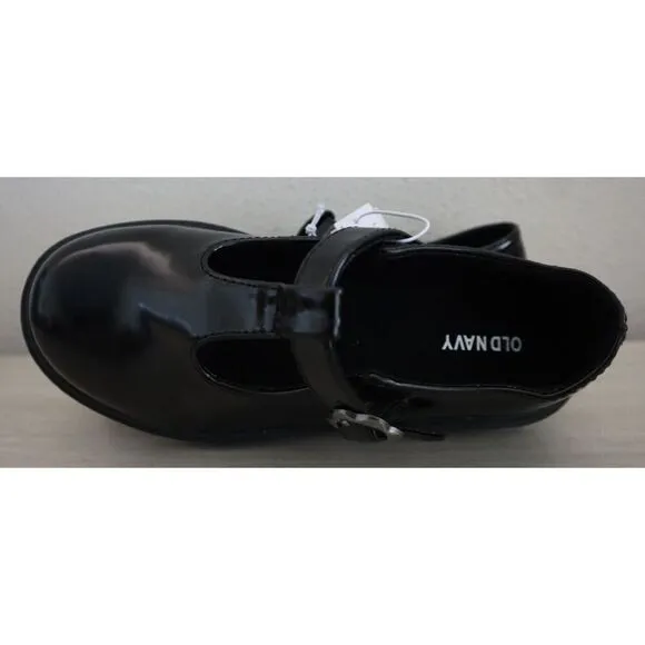 Old Navy 416676-011 Girl's Sz 1Y Black Jack Chunky Platform Mary-Jane Shoes