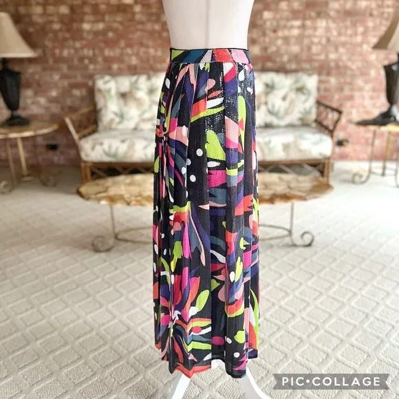Olivia Rubin Esme Sequin Embellished Multicolor Midi Skirt 6