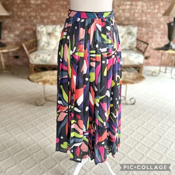 Olivia Rubin Esme Sequin Embellished Multicolor Midi Skirt 6