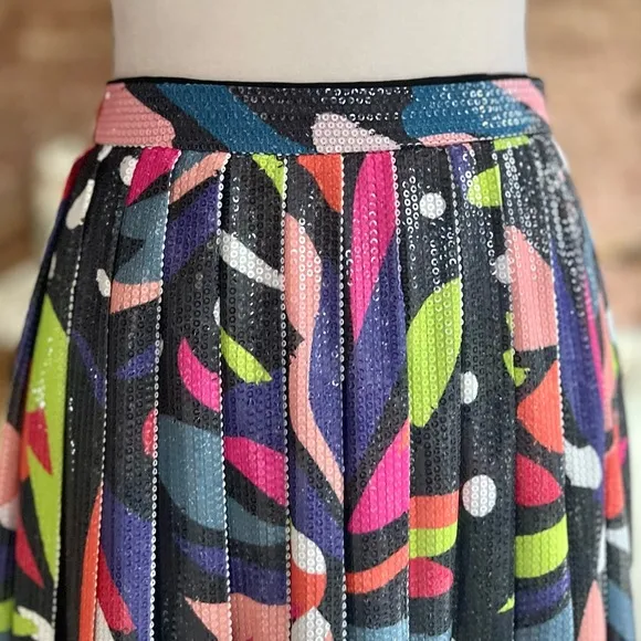 Olivia Rubin Esme Sequin Embellished Multicolor Midi Skirt 6