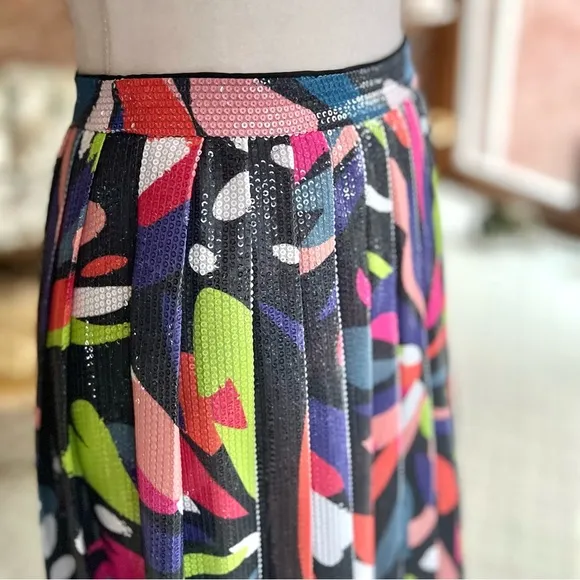 Olivia Rubin Esme Sequin Embellished Multicolor Midi Skirt 6
