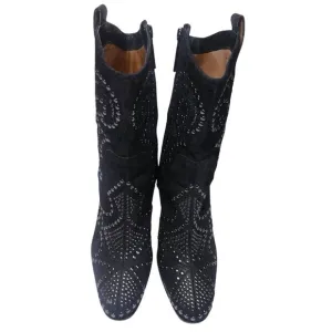 Olivia SP Women's Black Silver Studded Boots Size 9M