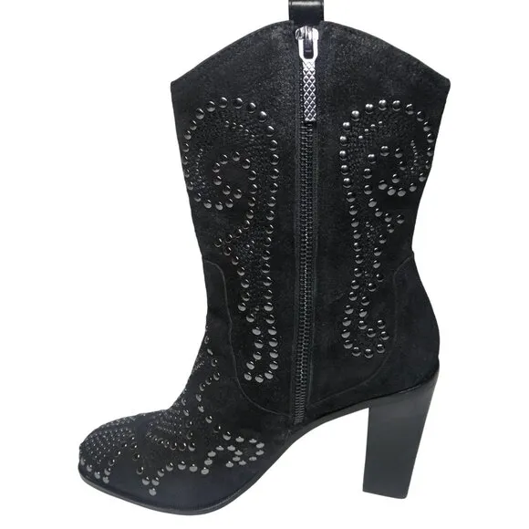 Olivia SP Women's Black Silver Studded Boots Size 9M