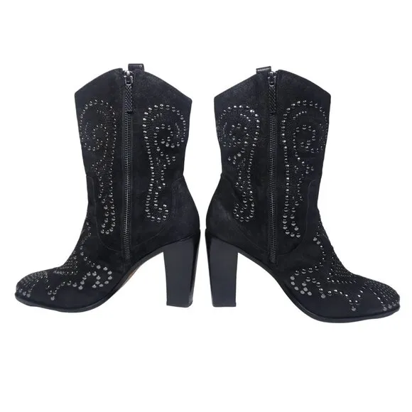 Olivia SP Women's Black Silver Studded Boots Size 9M