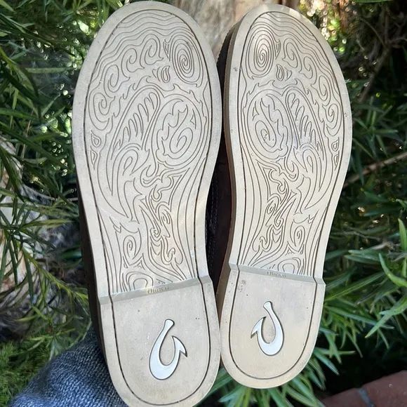 Olukai HONOLULU Nubuck Emma Howard Footbed, Aloha Style Size US 8.5 Brown