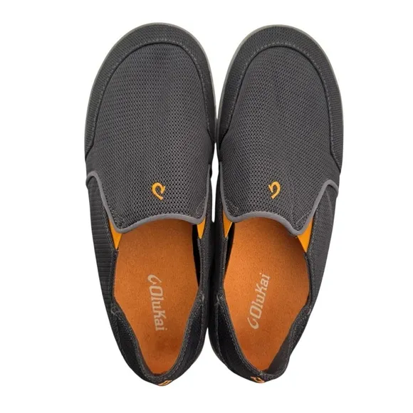 OluKai Men’s Nohea Mesh Gray Slip-On Shoes Size 9