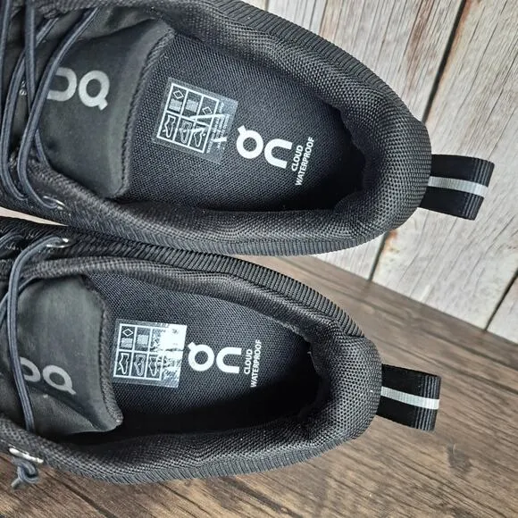 On Cloud 5 Waterproof Black Bungee Slip On Running Sneaker Women's Sz 8 (GUC)