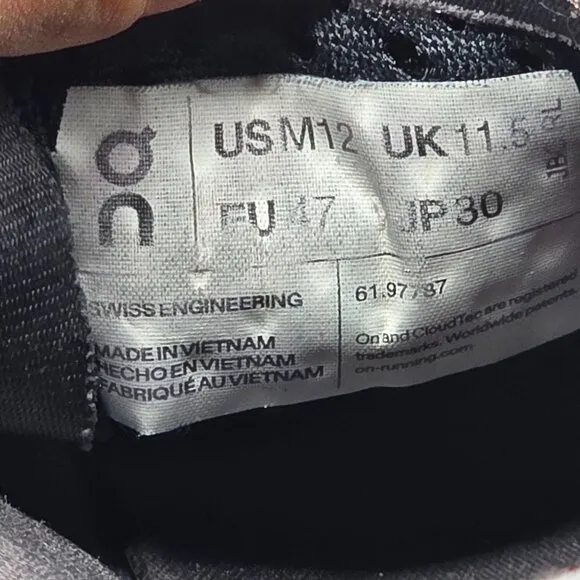 On Cloud Cloudmonster Mens Size 12 Gray Athletic Shoes Running Walking Outdoors