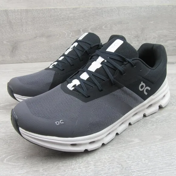 ON Cloudrunner Athletic Running Shoes Mens Size 12.5 Black White NEW #46.99017