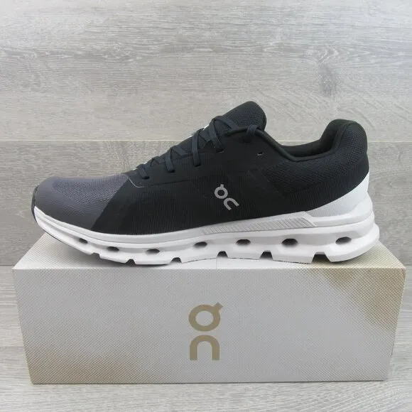 ON Cloudrunner Athletic Running Shoes Mens Size 12.5 Black White NEW #46.99017