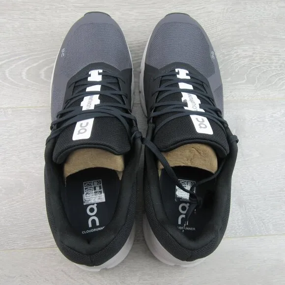 ON Cloudrunner Athletic Running Shoes Mens Size 12.5 Black White NEW #46.99017