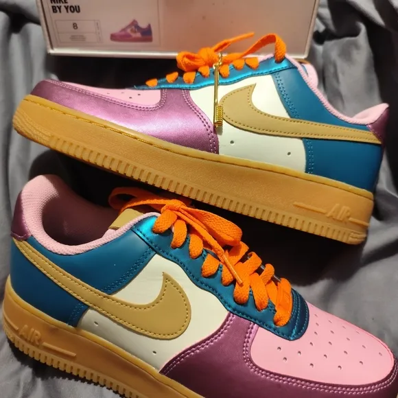 ONE OF A KIND CUSTOM Nike Air Force 1 Low By You, AF1 Women's Size 8 COLLECTORS!