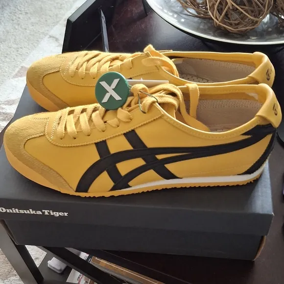 Onitsuka Tiger Mexico 66 by Asics Yellow &amp; Black Sneakers Classic Low-Top Design