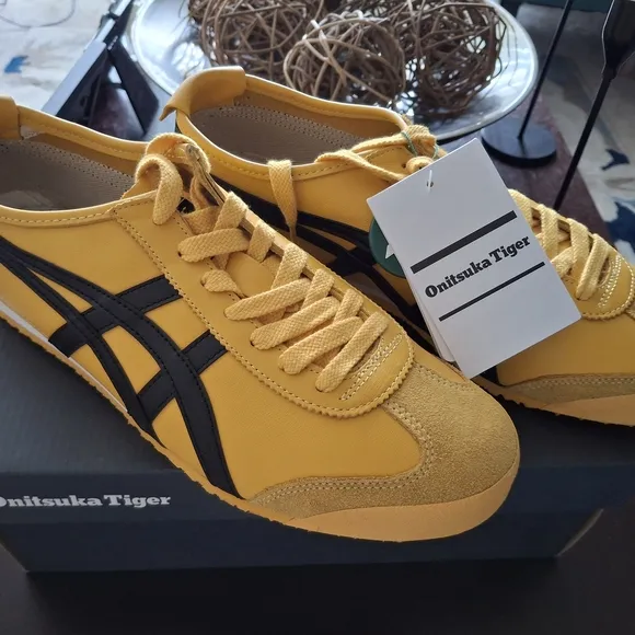 Onitsuka Tiger Mexico 66 by Asics Yellow &amp; Black Sneakers Classic Low-Top Design