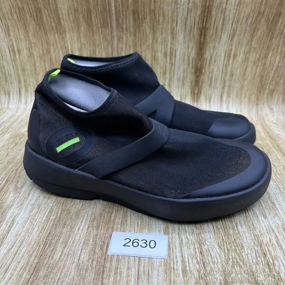 Oofos Oomg‎ High Men's Size 9 EU 42 Triple Black Slip On Comfort Shoes Sneakers