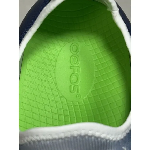 Oofos OOmg Sport LS Low Mens Size 10 EU 43 Running Walking Shoes Blue White