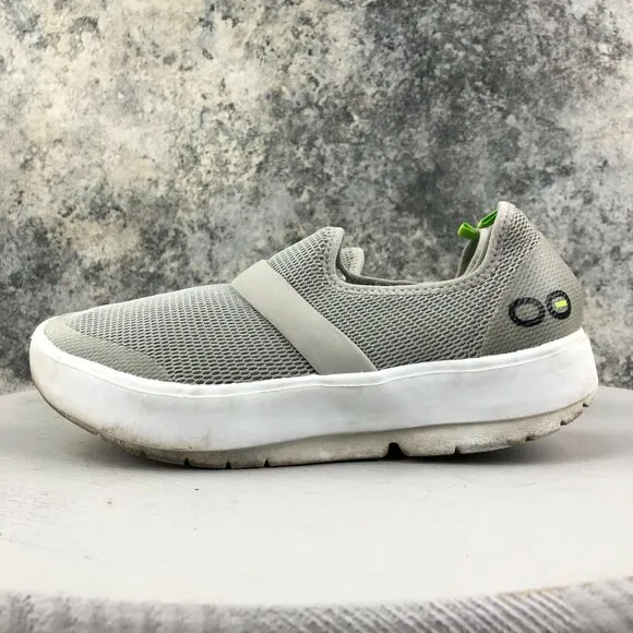 Oofos Women's Size 6.5 Oomg Low Grey Closed Toe Slip On Walking Shoes Sneakers