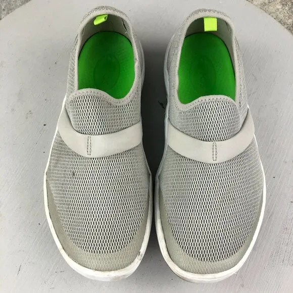 Oofos Women's Size 6.5 Oomg Low Grey Closed Toe Slip On Walking Shoes Sneakers