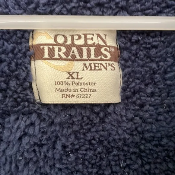 Open Trail Men’s Navy Blue Fleece Jacket With Size XL