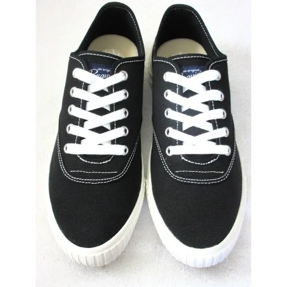 Original Penguin Men's Yeates U Throat Canvas Lace Up Shoes Black White NIB