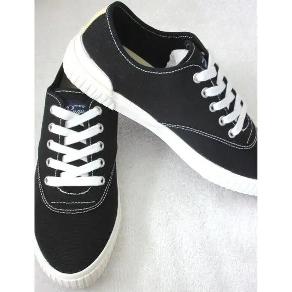 Original Penguin Men's Yeates U Throat Canvas Lace Up Shoes Black White NIB