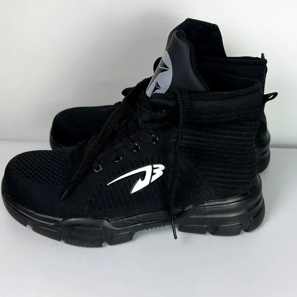 ORISATCO Men's Steel Toe Boots Size 10.5 High Top Black Shoes Slip Resistant
