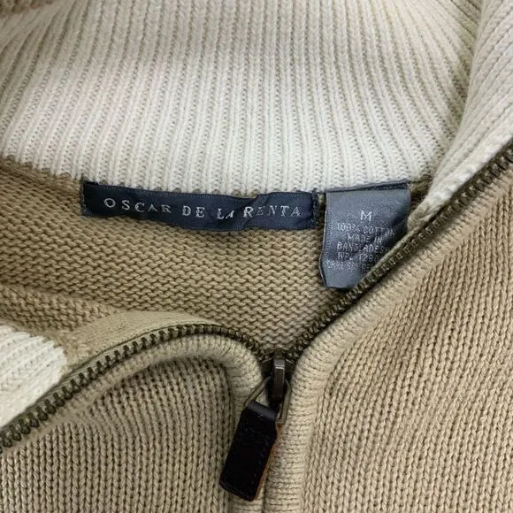Oscar De La Renta 1/4 zip pullover sweater