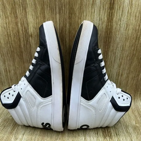 Osiris Clone Men's Size 8.5 Black‎ White Sneakers Skateboarding Shoes Mid Top
