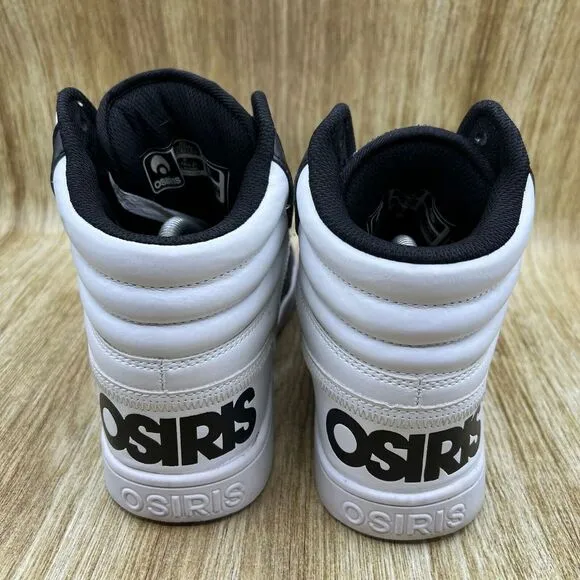 Osiris Clone Men's Size 8.5 Black‎ White Sneakers Skateboarding Shoes Mid Top